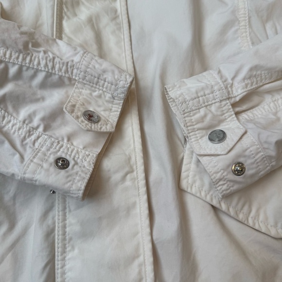 Athleta White Cotton Long Sleeve Mock Neck Full Zip Vista Windbreaker Jacket XXS - Picture 8 of 16